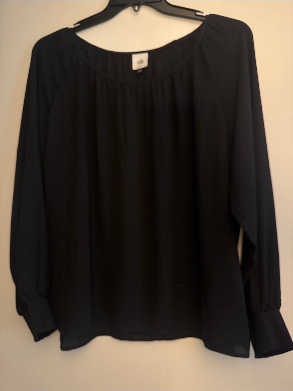 Cabi Black Round Trip Blouse